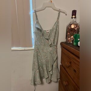 Sage green floral dress